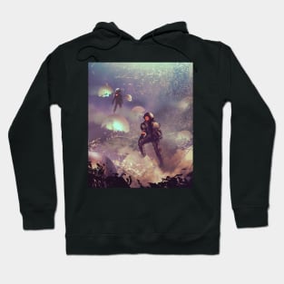 Astronauts with Mysterious Glowing Balls by Ian Fantasy Hoodie